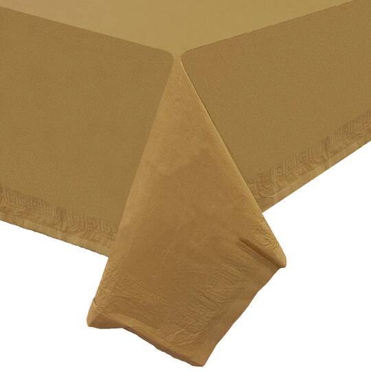 JAM Paper Gold Rectangular Plastic Lined Paper Table Cover, 54" x 108"